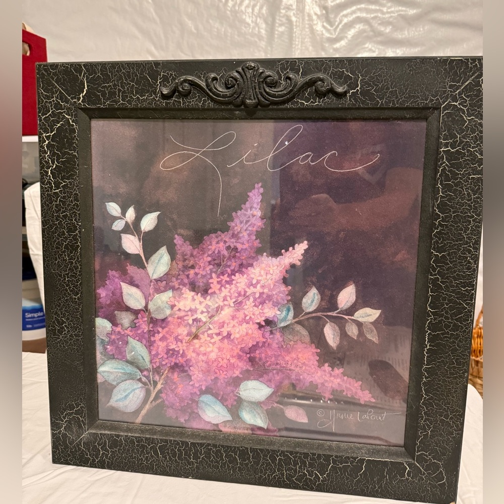 Decorative Lilac Floral Framed Art